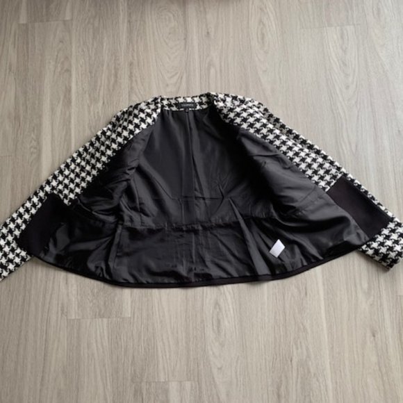 Talbots Houndstooth Wool Blend Blazer Jacket Sz 4 - Picture 9 of 11